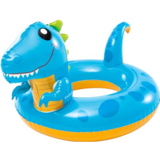 Надувной круг детский от 3 до 6 лет Звери Единорог Intex 81см синий (IND-59221-dinosaur)