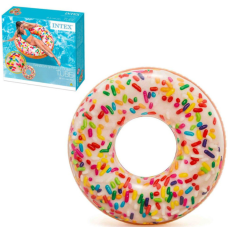 Надувной круг для плавания от 9 лет Пончик с присыпкой Intex 99см разноцветный (IND-56263)