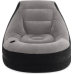 Надувное кресло с пуфом Intex серое 130×99×76 см флокированное покрытие (IND-68564)