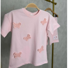 Костюм с шортами для девочки Zara, с бабочками, Розовый, рост 128 см