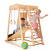 Детский спортивный комплекс SportBaby Акварелька-Outdoor 3 с горкой 150 см, кольцами и скалодромом, высота 141 см  (SB-4003)