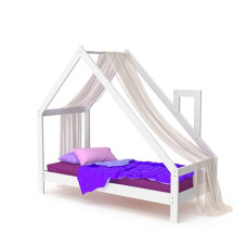 Детская кровать-домик SportBaby белая 80 х190 см (SB-3905)