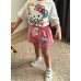 Костюм с шортами для девочки Boyboy с принтом Hello Kitty, рост 116 см