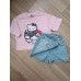 Костюм для девочки Boyboy с принтом Hello Kitty, футболка и джинсовая юбка-шорты, рост 140 см