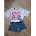 Костюм для девочки Boyboy с принтом Стича, футболка и юбка-шорты с вышивкой, рост 140 см