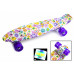 Детский пенни борд скейт Sport Space "Violet Flowers" c PU-колесами Разноцветный 55х15 см (DP-1655323483)