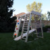 Детский спортивный комплекс SportBaby «Акварелька-outdoor 2» с горкой 150 см, кольцами и качелью 142 см (SB-3889)