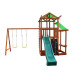 Детский деревянный игровой комплекс SportBaby Babyland-7 с горкой, качелями, домиком и скалодромом 3,2 м (SB-2092)