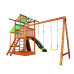 Детский деревянный игровой комплекс SportBaby Babyland-7 с горкой, качелями, домиком и скалодромом 3,2 м (SB-2092)
