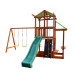 Детский деревянный игровой комплекс SportBaby Babyland-7 с горкой, качелями, домиком и скалодромом 3,2 м (SB-2092)
