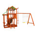 Детский деревянный игровой комплекс SportBaby Babyland-7 с горкой, качелями, домиком и скалодромом 3,2 м (SB-2092)
