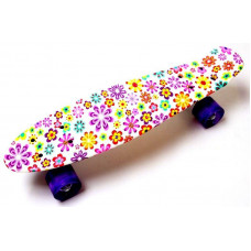 Детский пенни борд скейт Sport Space "Violet Flowers" c PU-колесами Разноцветный 55х15 см (DP-1655323483)
