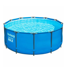 Каркасный бассейн Bestway 15428 Steel Pro Max — идеальный выбор для семейного отдыха, 366×133 см, круглый, 11174 л (IND-15428)
