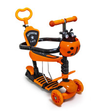 Самокат 5in1 Scooter Божья коровка Orange-1 с бортиком и подсвекою оранжевый (DP-1948657295)