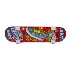 Деревянный скейтборд Space Sport "Skate It Out" с PU-колесами Разноцветный Клен 78х20 см (DP-283215433)