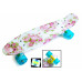 Детский пенни борд Space Sport Flowers ABEC-7 пластиковый со светящимися колёсами Разноцветный 55х15 см (DP-1427061371)