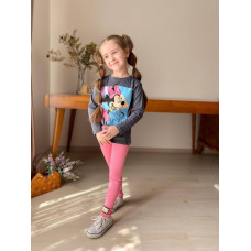 Комплект для девочки Minnie, лонгслив и лосины, Розовый, рост 104 см (2332492397-KID)
