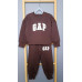 Теплый костюм для мальчика GAP, свитшот и брюки, Коричневый, рост 104 см