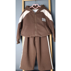 Спортивний костюм для дівчинки в стилі MIU MIU, Коричневий, зріст 110 см