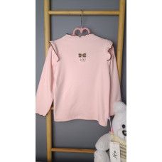 Однотонный свитшот с рюшами для девочки, Розовый, рост 100 см