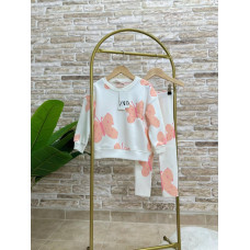 Костюм для девочки Zara, свитшот и лосины с рисунком, рост 116 см (2350107870-KID)