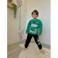 Теплый костюм для мальчика Jeliboom с принтом Майнкрафт, рост 110 см