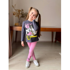Комплект лонгслив и лосины с принтом Minnie Mouse, для девочки, 104 см (2527455689-KID)