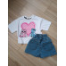 Костюм для девочки Boyboy с принтом Стича, футболка и юбка-шорты с вышивкой, рост 104 см