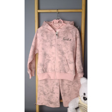 Теплый спортивный костюм для девочки в стиле тай-дай, рост 110 см