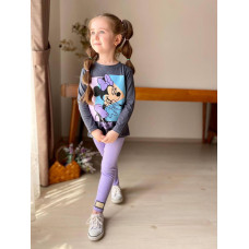 Комплект для девочки Minnie, лонгслив и лосины, Фиолетовый, рост 104 см (2348518734-KID)