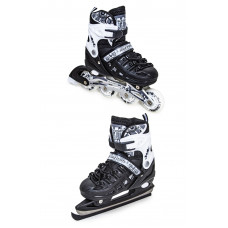 Раздвижные роликовые коньки 2 в 1 Space Sport ABEC-7 Черные размер 38-41 (DP-1564908596-L)