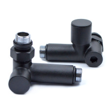 Кран угловой вентильный под ТЭН и полотенцесушитель 1/2"х1/2" Pro, Черный, комплект из 2 штук, 30 Бар NAVI THERMO (21-632430-7777-NV)