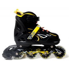 Роликовые коньки раздвижные Space Sport ABEC-7 82A Черные размер 38-42 (DP-19680049-L)