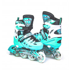 Детские ролики раздвижные Space Sport ABEC-7 82A Мятные размер 29-33 (DP-LF 905)