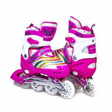 Роликовые коньки раздвижные Space Sport ABEC-7 82A Розовые размер 38-41 (DP-LF 907M-L-2)