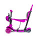 Самокат Scooter Божья Коровка-pink 5в1 с подсветкой колес Розовый 60 кг (DP-20459040)