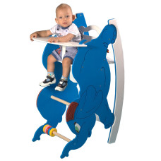 Стульчик для кормления Baby Sport SB с качалкой и столиком Дерево Синий (SB-2163)