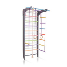 Детский спортивный уголок SportBaby 12-Lux 1-240 деревянный цветной 240х76 см (SB-3986)