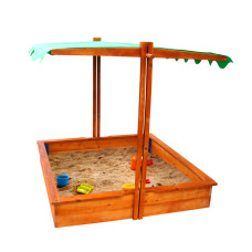 Детская деревянная песочница SportBaby 27 с крышкой и навесом 150х145 см (SB-2227)