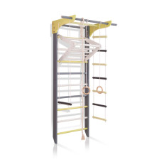 Детский спортивный уголок SportBaby 2-Lux 2-220 с канатом, кольцами и трапецией 220х76 см (SB-3925)