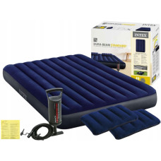 Надувной матрас с подушками Intex 203x152x25 см флокированное покрытие Dura-Beam (IND-64765)