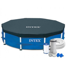 Каркасный бассейн Intex 28212-3 New 366×76 см с фильтр-насосом и тентом — надежное решение для летнего отдыха (IND-28212-3 New)