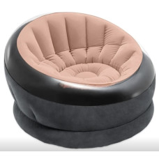 Надувное кресло Intex коралловое 112×109×69 см с флокированным покрытием (IND-68582-coral)