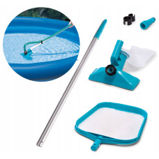 Набор для чистки бассейна Intex для дна и поверхности с щёткой сачком и пылесосом (IND-28002)
