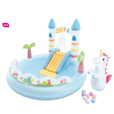 Intex 56148 (196 x 178 x 127см) Детский надувной центр бассейн с горкой Планета Динозавров