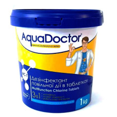 Мультитаблетка для бассейна (хлор, альгицид, коагулянт) AquaDoctor 1 кг (IND-MCT-1)