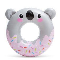 Надувной круг детский от 8 лет Милые зверята Intex 81x76см серый (IND-59266-koala)